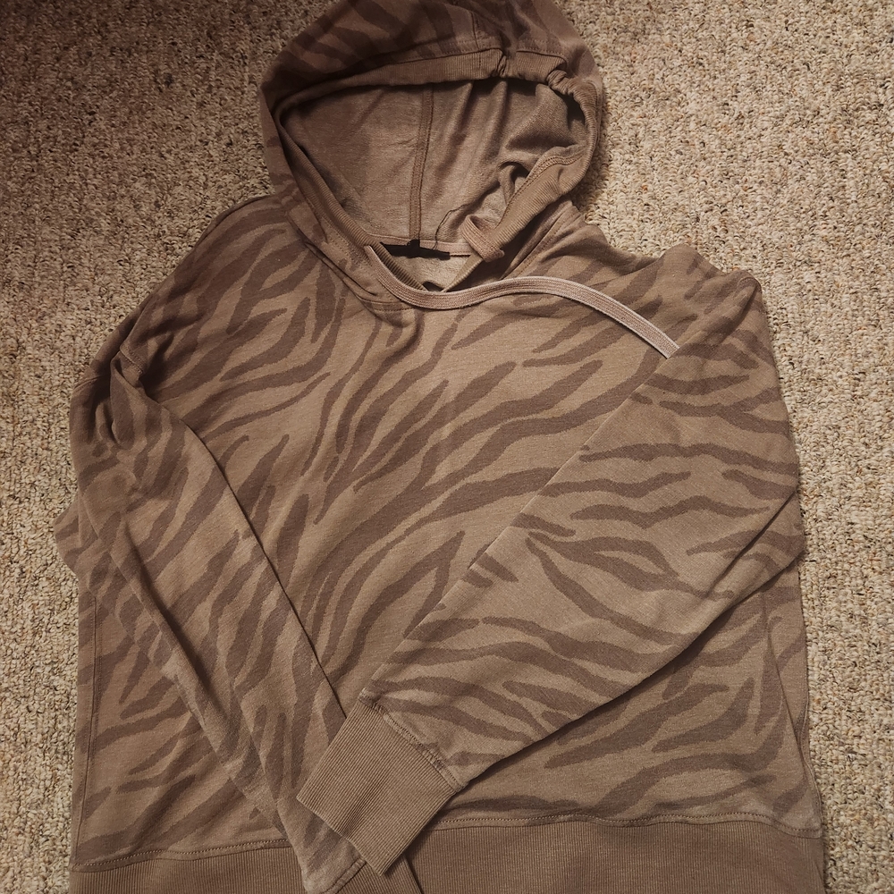 Women's Brown Zebra Print Hoodie